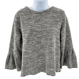 2/$30 Urban Outfitters Statement Bell Sleeve Solid Grey Gray Knit Sweater Top